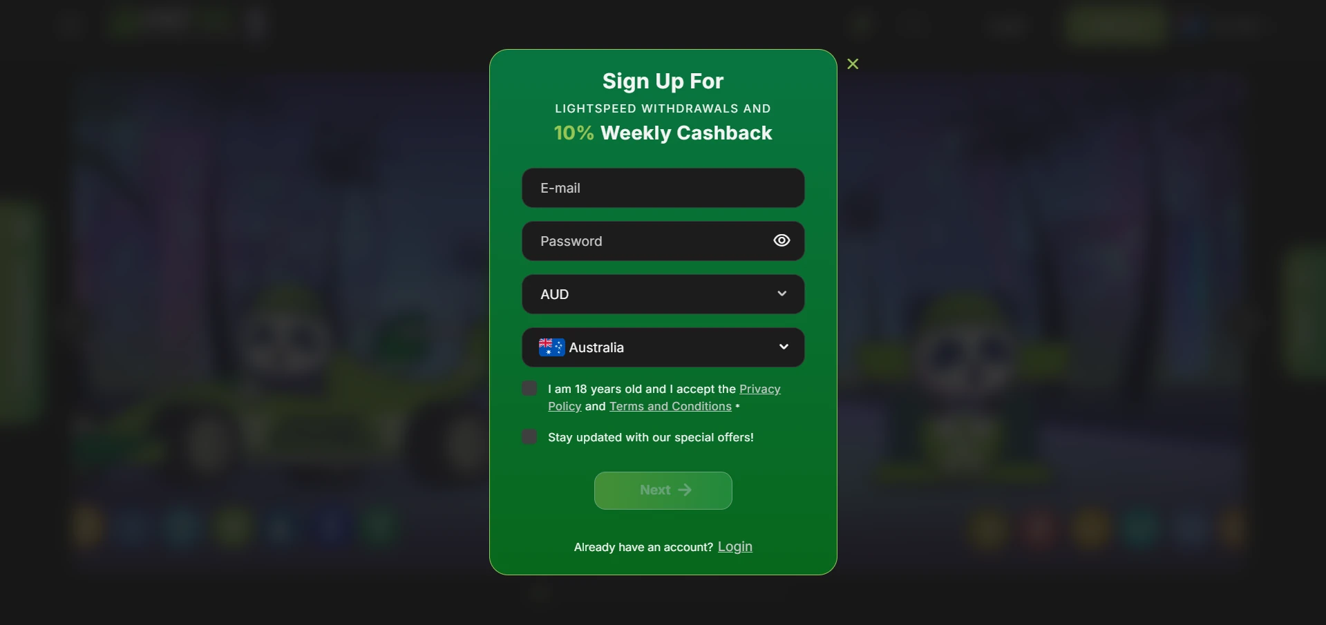Fastpay registration form